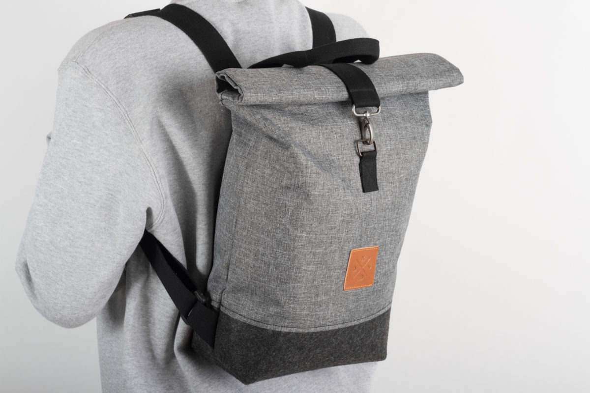 Roll Top BackPack Heather Rollrucksack Rucksack DayPack grau