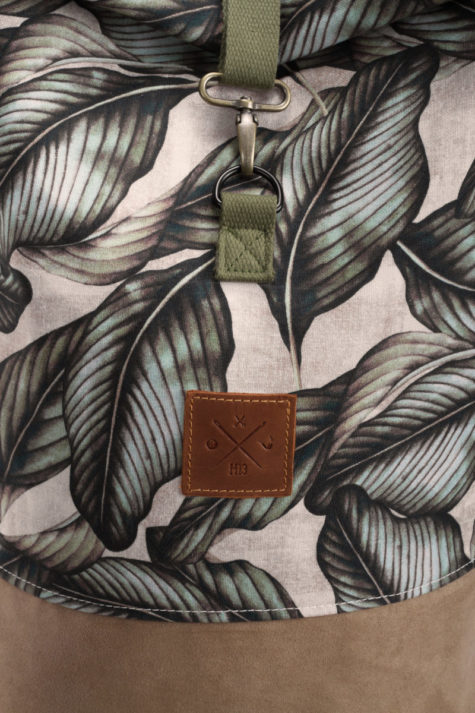 Roll Top Rucksack / Backpack / Kurierrucksack Leaf Wood