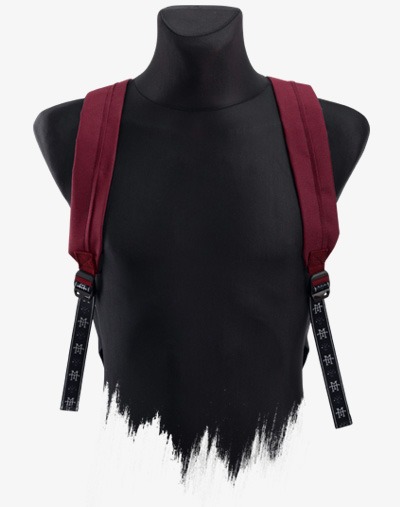 Roll-Top Rucksack / Backpack mit Rollverschluss rot weinrot burgunder vino