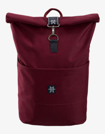 Roll-Top Rucksack / Backpack mit Rollverschluss rot weinrot burgunder vino