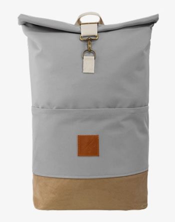 M13 RollTop - wasserdichter Roll Top Rucksack (20L), Kurierrucksack mit Innenfach, wasserabweisendes Material, verstellbare Gurte (Manufaktur13) (Canvas Wood II) (Grau)