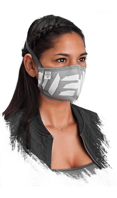 M13 Facemask Gesichtsmaske Behelfsmaske Mund und Nase Maske grau asphalt hellgrau