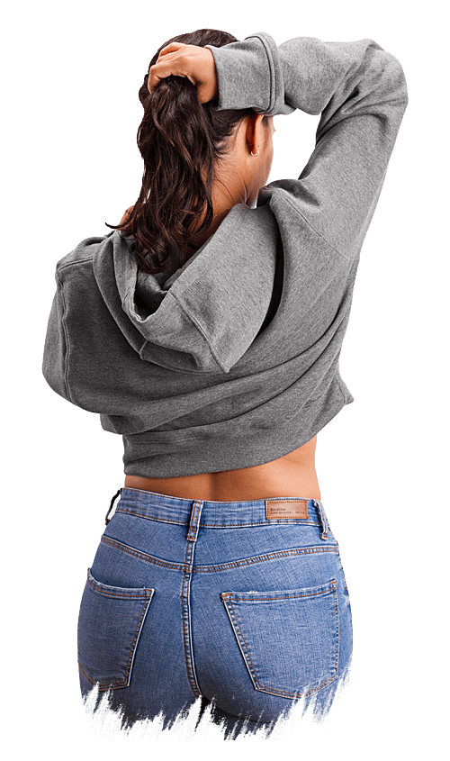 Cropped Cut Bolero Damen / Frauen Hoodie kurz bauchfrei grau