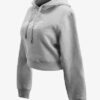 crop hoodie Cropped Hoodie Damen bauchfrei kurz crop cut heather grau meliert melange hellgrau