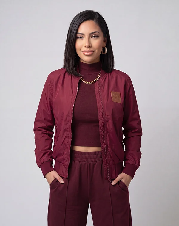 Woman Bomber Jacke Übergangsjacke Vino Dunkelrot Dark Red Bomberjacke Fliegerjacke leichte Jacke Sommerjacke