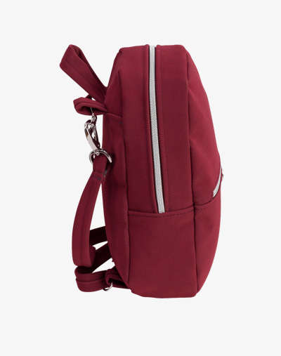 vino bordeaux Mini Daypack kleiner Rucksack klein Backpack reißverschluss Kunstleder vegan