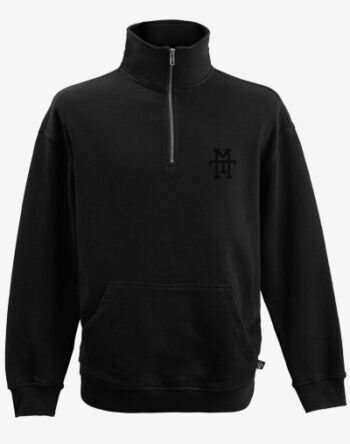 Halfzip 1/4 Zip Half Zip Troyer Pullover Sweatshirt schwarz black out Reißverschluss