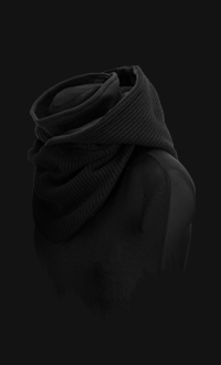 Knit Hooded Loop (Black Out)