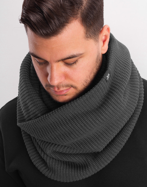 Knit Loop Grau Strickschal Loopschal Schlauchschal Schal Grey Storm