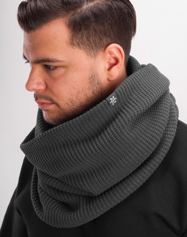 Knit Loop Grau Strickschal Loopschal Schlauchschal Schal Grey Storm