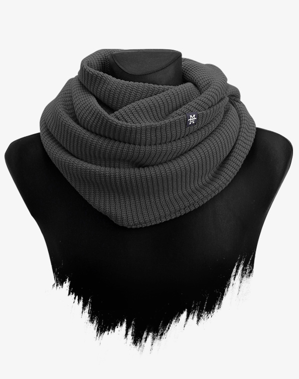 Knit Loop Grau Strickschal Loopschal Schlauchschal Schal Grey Storm