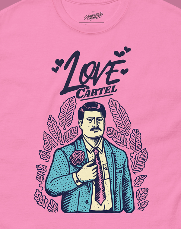 Love Cartel, Love, Cartel, Kartell, Medellin, Pablo Escobar, Escobar, Romantic, T-Shirt, Shirt, pink, beige