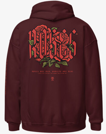 Roses are Red, Rosen, Flower, Floral, Hoodie, Kapuzenpullover, Pullover, Sweater, Hooded, Baumwolle, Print, Navy, Vino, Black, Schwarz