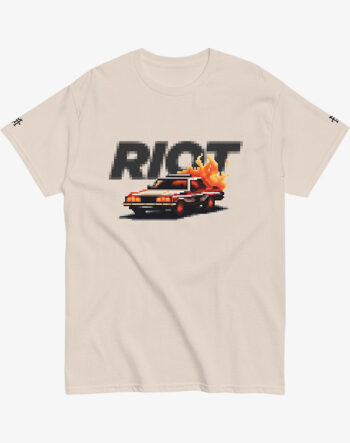 T-Shirt, Pixel, Riot, Burning Car, Krawall, Randale, Aufstand