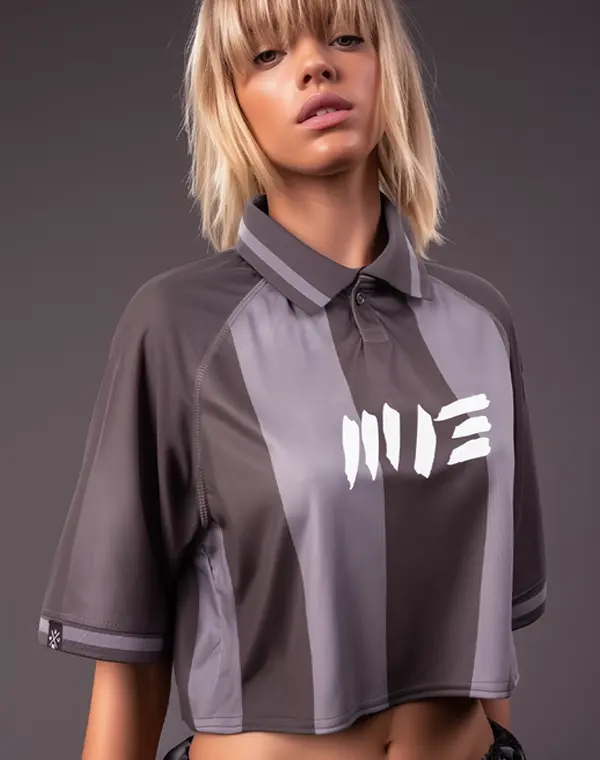 cropped soccer polo shirt, t-shirt, frauen, damen, crop cut, kurz, kurzes shirt, fussball