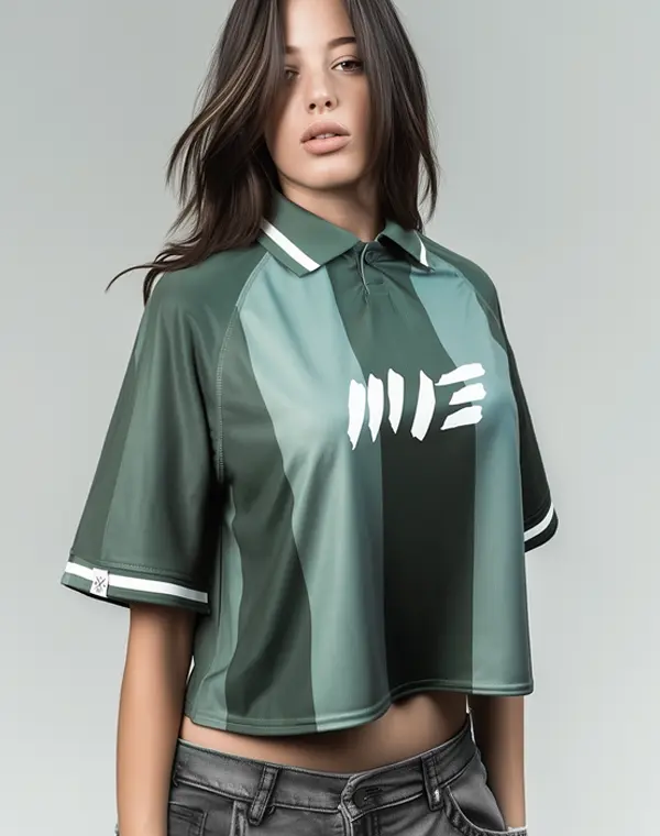 cropped soccer polo shirt, t-shirt, frauen, damen, crop cut, kurz, kurzes shirt, fussball