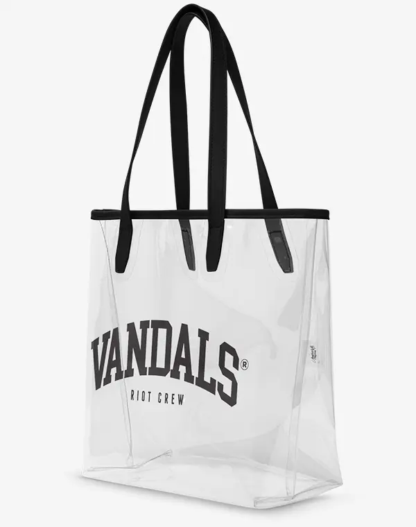 Vandals Riot Crew Shopper Bag, Shopping Bag, Beach Bag, Umhängetasche, Tragetasche, Handtasche, Transparent, Clear, durchsichtig, Tasche, Graffiti