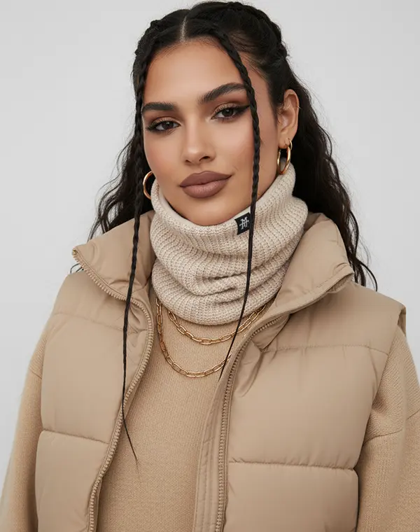 Knit Neckwarmer Schlauchschal Beanie Wintermütze