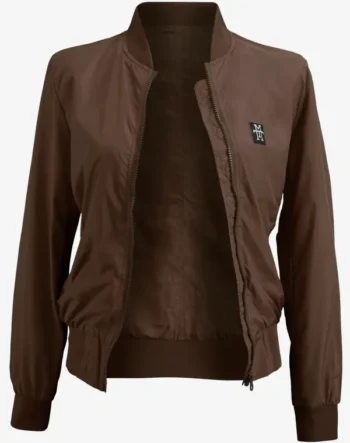 Woman Bomber Jacke Übergangsjacke Brown Braun Bomberjacke Fliegerjacke leichte Jacke Sommerjacke