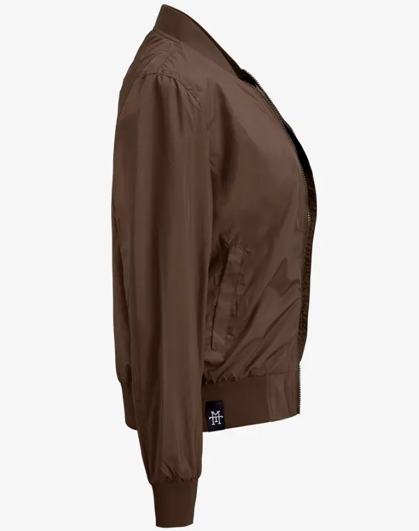 Woman Bomber Jacke Übergangsjacke Brown Braun Bomberjacke Fliegerjacke leichte Jacke Sommerjacke