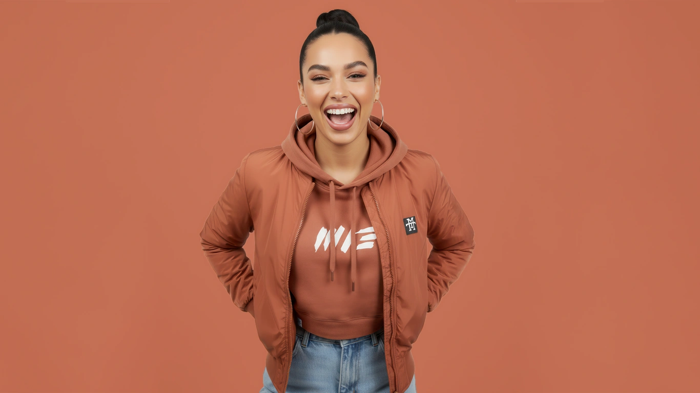 Woman Bomber Jacke Übergangsjacke Brown Braun Bomberjacke Fliegerjacke leichte Jacke Sommerjacke