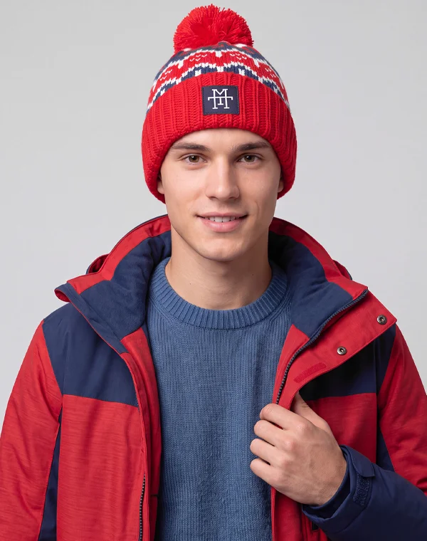Knit Beanie, Wintermütze, Strickmütze, Bommelmütze, Mütze für Herren & Damen