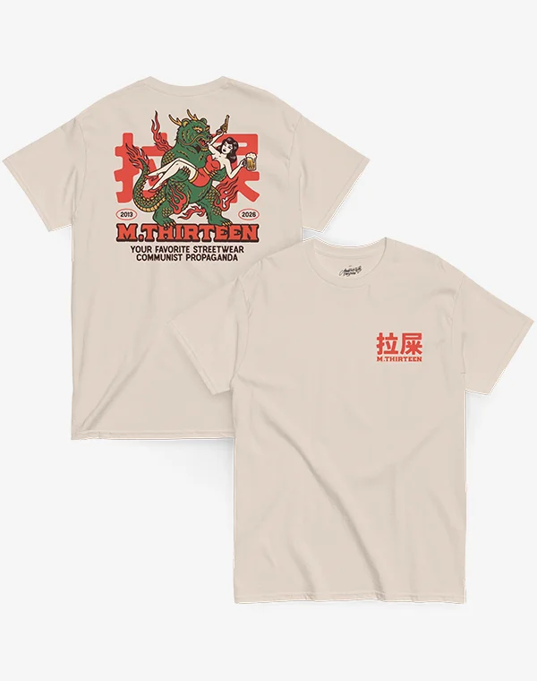 propaganda-t-shirt-group-natural-standalone-600px T-Shirt, Shirt, Sweatshirt, Baumwolle, Chinese, Propaganda, China, Drache, Bär, Kommunist, Streetwear