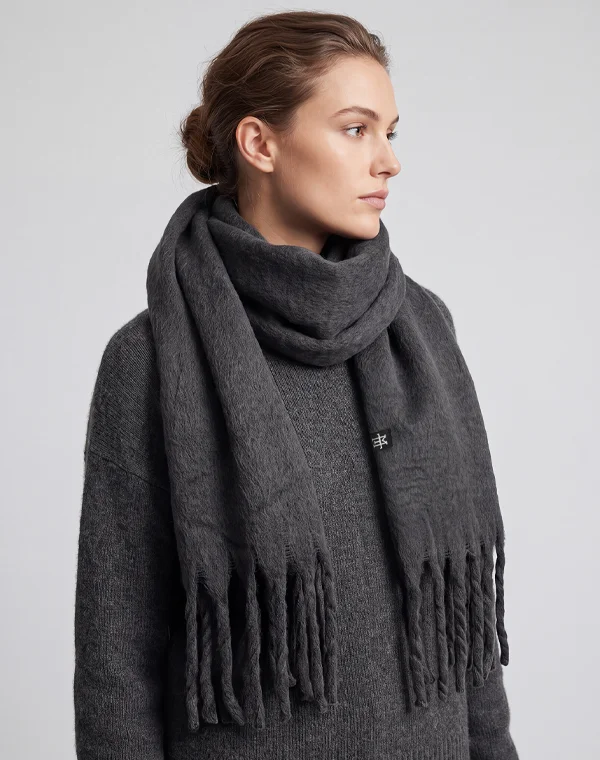 Big Fluffy Scarf, Strickschal, Langschal, gestrickt, stick, gestickt, Veredelung, Schal, Schlicht, Simpel, Elegant, Herren, Damen, Frauen, Männer