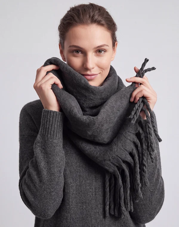 Big Fluffy Scarf, Strickschal, Langschal, gestrickt, stick, gestickt, Veredelung, Schal, Schlicht, Simpel, Elegant, Herren, Damen, Frauen, Männer