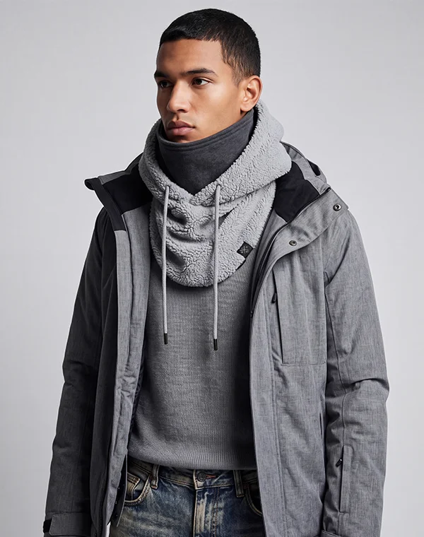 Hooded Loop Teddy Strickschal Kapuzenschal Kapuze Kapuzenloop Loop mit Kapuze Teddystoff flauschig warm weich Mantelteddy Sherpafleece Alpenfleece Sherpa Teddy-Fell Plüsch Plüschstoff