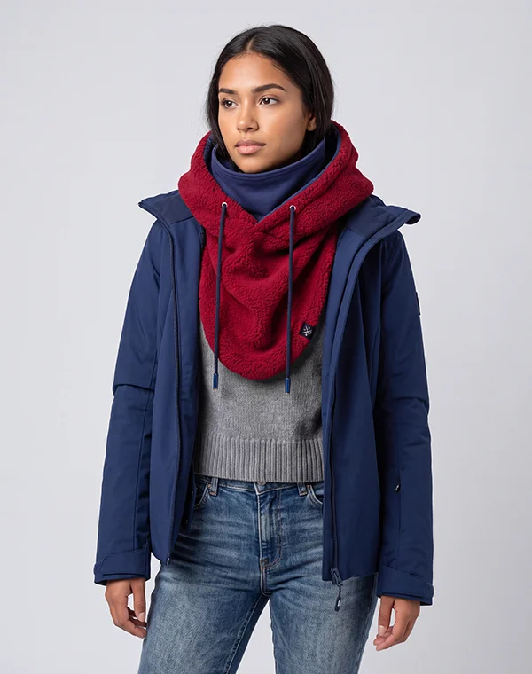 Hooded Loop Teddy Strickschal Kapuzenschal Kapuze Kapuzenloop Loop mit Kapuze Teddystoff flauschig warm weich Mantelteddy Sherpafleece Alpenfleece Sherpa Teddy-Fell Plüsch Plüschstoff
