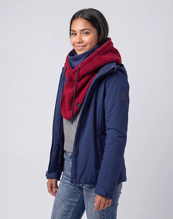 Hooded Loop Teddy Strickschal Kapuzenschal Kapuze Kapuzenloop Loop mit Kapuze Teddystoff flauschig warm weich Mantelteddy Sherpafleece Alpenfleece Sherpa Teddy-Fell Plüsch Plüschstoff