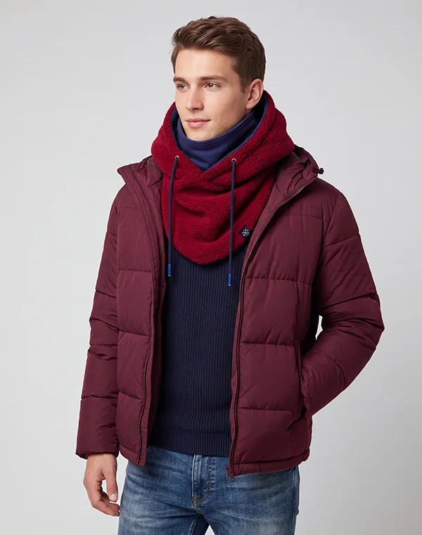 Hooded Loop Teddy Strickschal Kapuzenschal Kapuze Kapuzenloop Loop mit Kapuze Teddystoff flauschig warm weich Mantelteddy Sherpafleece Alpenfleece Sherpa Teddy-Fell Plüsch Plüschstoff