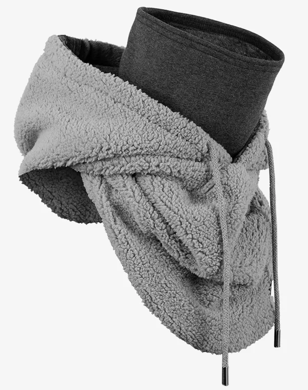 Hooded Loop Teddy Strickschal Kapuzenschal Kapuze Kapuzenloop Loop mit Kapuze Teddystoff flauschig warm weich Mantelteddy Sherpafleece Alpenfleece Sherpa Teddy-Fell Plüsch Plüschstoff