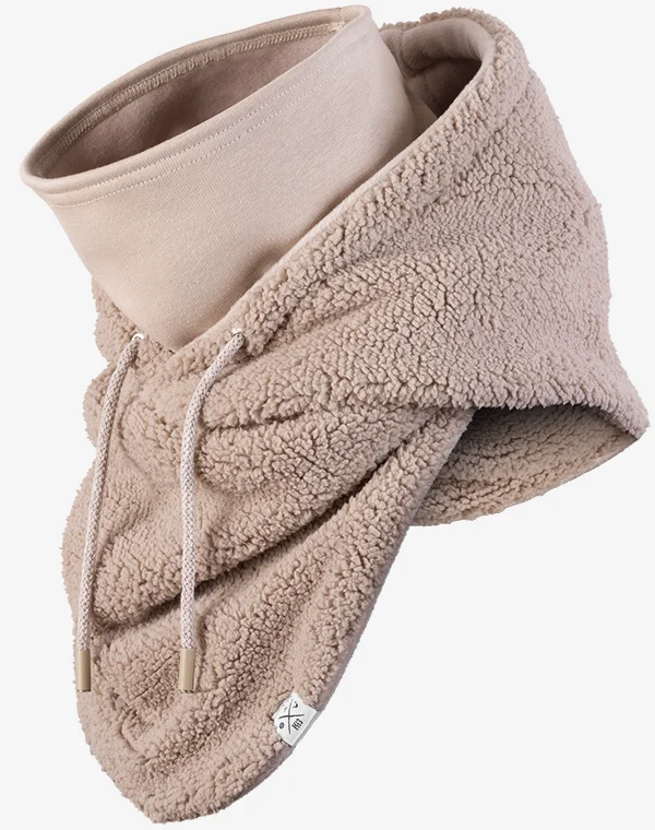 Hooded Loop Teddy Strickschal Kapuzenschal Kapuze Kapuzenloop Loop mit Kapuze Teddystoff flauschig warm weich Mantelteddy Sherpafleece Alpenfleece Sherpa Teddy-Fell Plüsch Plüschstoff