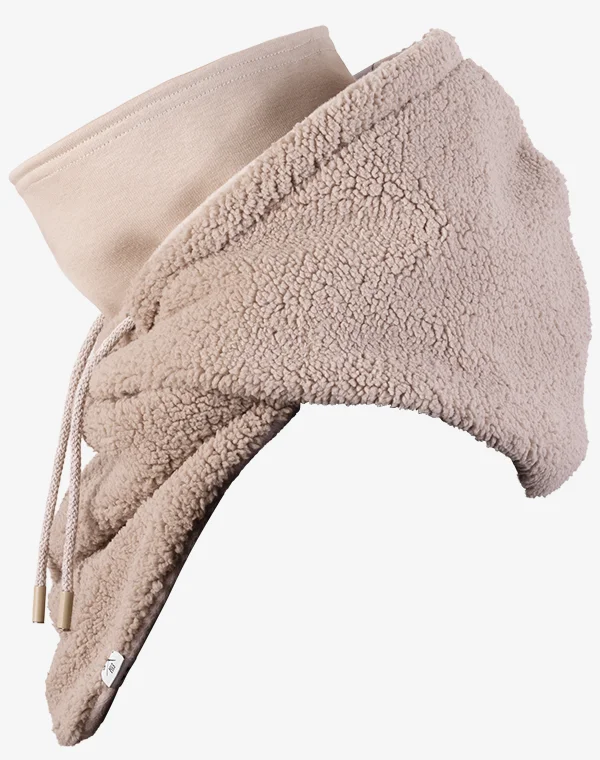 Hooded Loop Teddy Strickschal Kapuzenschal Kapuze Kapuzenloop Loop mit Kapuze Teddystoff flauschig warm weich Mantelteddy Sherpafleece Alpenfleece Sherpa Teddy-Fell Plüsch Plüschstoff